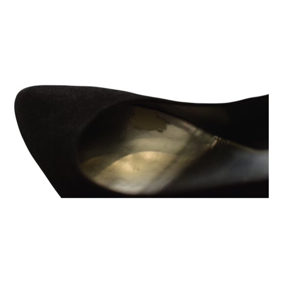 Gucci Black Suede Leather Almond Toe Classic Heel Platform Pumps size 39 US 9 - Picture 12 of 15